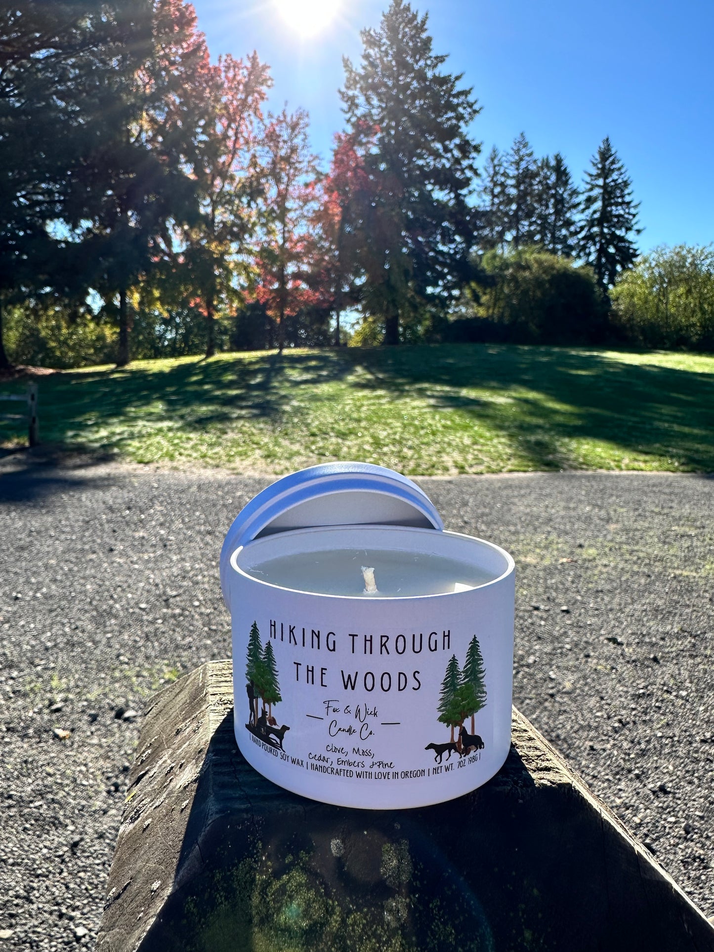 Hiking Through the Woods Candle