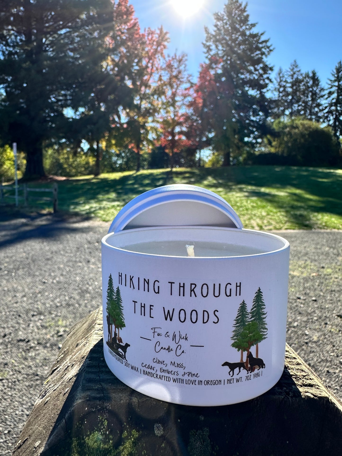 Hiking Through the Woods Candle