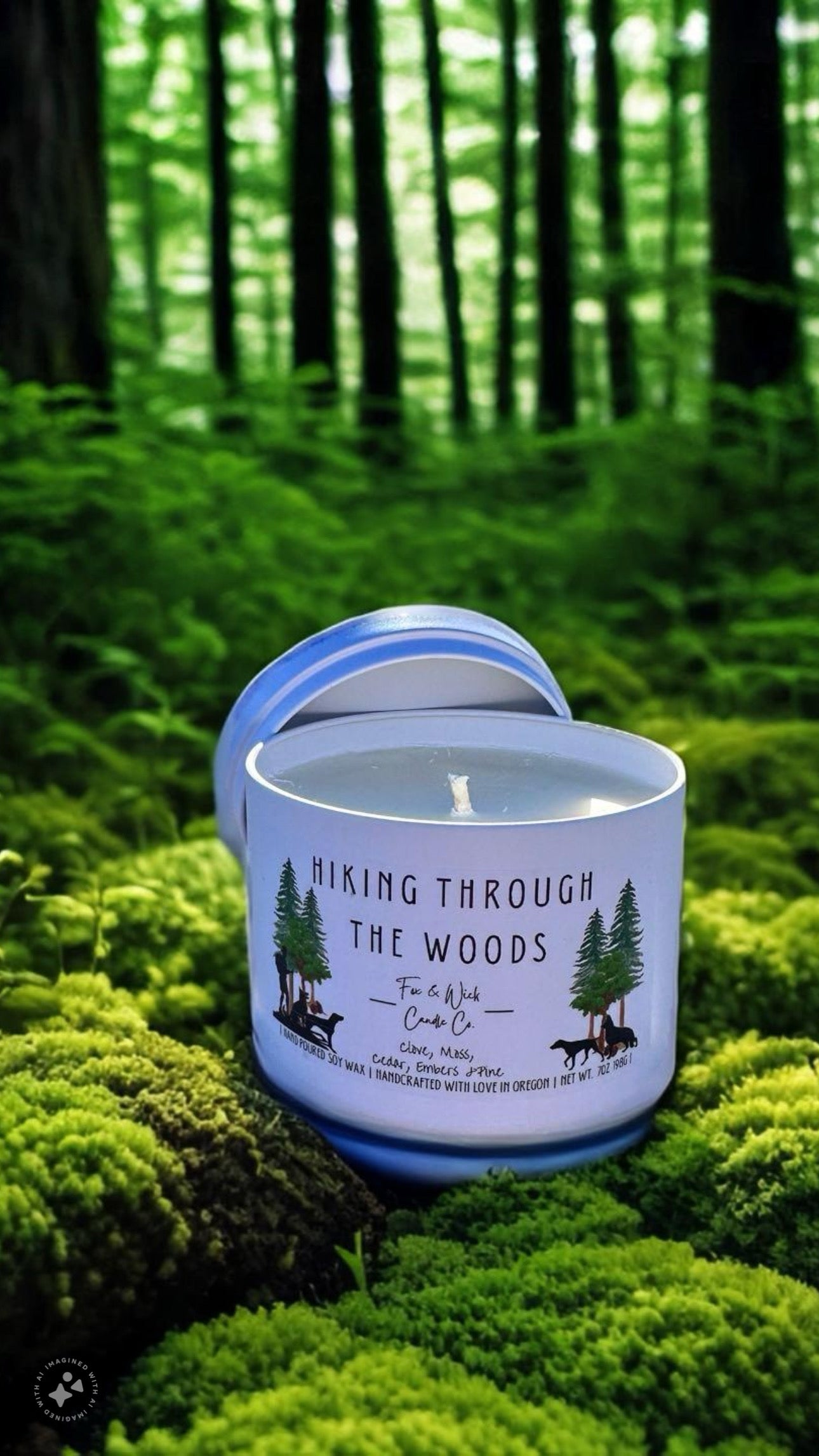 Hiking Through the Woods Candle